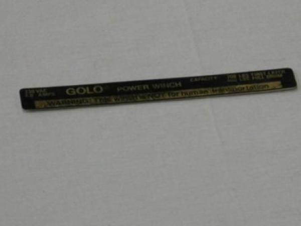 100707                 GOLO LABEL - WARNING - 12-30 SERIES