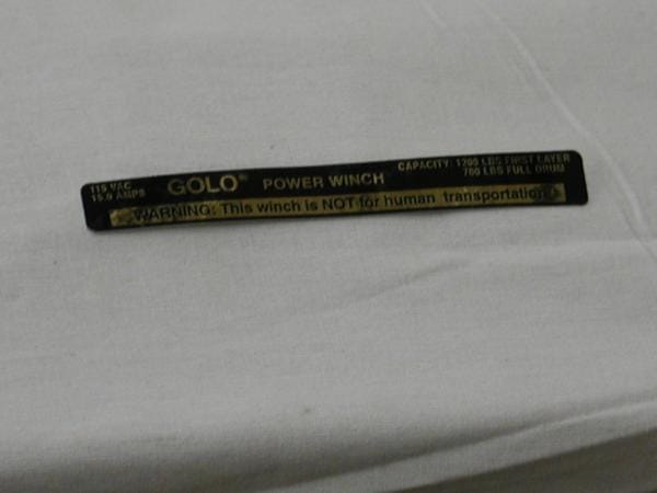 100709                 GOLO LABEL - WARNING - 12-15 SERIES