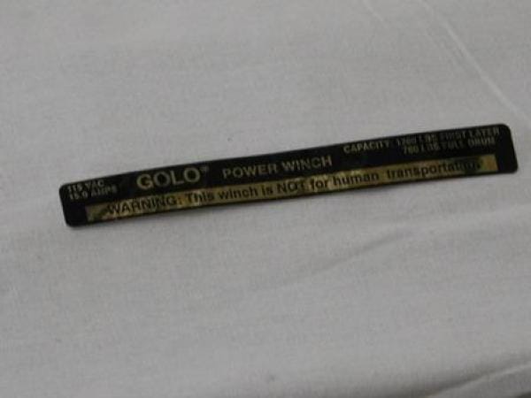 100710                 GOLO LABEL - WARNING - 7-15 SERIES